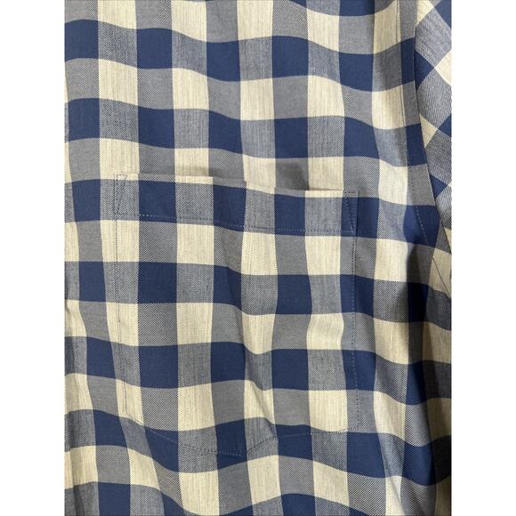 Charles Tyrwhitt Shirt Large Weekend No Iron Slim Fit Blue/Gray Check Preppy - Picture 2 of 9